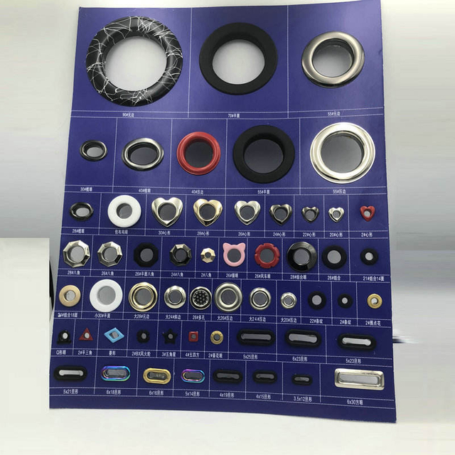 Ojete de encargo de la ropa de los ojales y de los ojales de lat&oacute;n del metal redondo de la forma del color del tama&ntilde;o