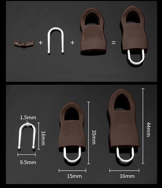 Accessori per cerniere Sostituzione staccabile Riparazione Cerniera Cursori in gomma per cerniera in metallo