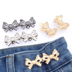 Accessori Jean Bottone regolabile con gambo in metallo a forma di fiocco per jeans larghi