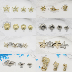 3D-oceaanstijl decoratieve metalen schachtknop met onregelmatige vorm voor kleding