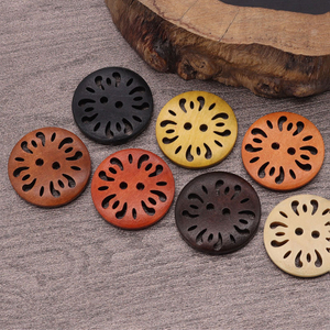 Spot Laser Hollow Vintage 2 agujeros redondos Bot&oacute;n de madera natural para ropa