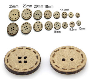 Bouton rond en noix de coco &eacute;cologique, 2 trous, 4 trous, livraison rapide, pour v&ecirc;tements