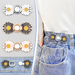 Cose en botones de lujo ajustables de los pantalones vaqueros del dril de algod&oacute;n de la margarita del metal del hermoso dise&ntilde;o para las mujeres