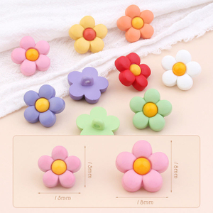 Bottoni con gambo a forma di fiore floreale in resina colorata fantasia da 15 mm 18 mm per cappotto per bambini