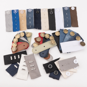Broekaccessoires Metaal Stof Pu-leer Taille Verlengen Geen naai Verstelbare Jeans Knopen Extender