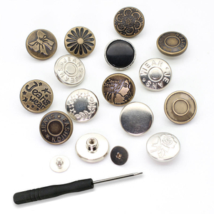 Bot&oacute;n de metal para pantalones vaqueros con parte trasera de tornillo extra&iacute;ble personalizado al por mayor