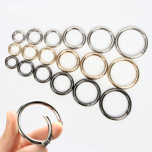 Los accesorios de hardware venden al por mayor la hebilla redonda abierta del anillo o del resorte del metal de la aleaci&oacute;n del cinc para los bolsos