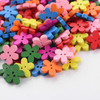 Boutons en bois pour v&ecirc;tements, artisanat fait &agrave; la main, m&eacute;lange de fleurs color&eacute;es en forme de mignons enfants pour v&ecirc;tements