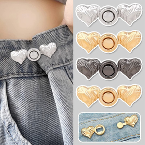 Nagelvrij verwijderbare jeans met directe taille, hartvormige tailleknopen voor jeansclip