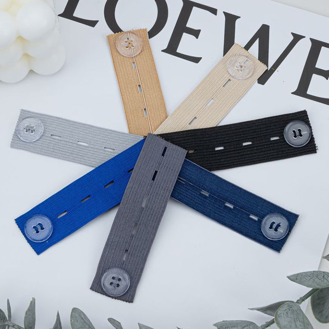 إكسسوارات البنطلون، نسيج معدني من جلد البولي يوريثان، خصر ممتد بدون خياطة، أزرار جينز قابلة للتعديل، موسع