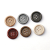 En stock, venta al por mayor, bot&oacute;n redondo de resina decorativo de pl&aacute;stico de 4 agujeros de estilo Simple de 15mm y 20mm para camisa