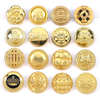 Bot&oacute;n de aleaci&oacute;n de zinc duradero, chapado en estilo retro, Color dorado, bot&oacute;n de v&aacute;stago de Metal brillante para abrigo