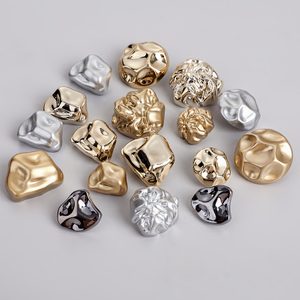 Bouton &agrave; tige en plastique ABS de forme irr&eacute;guli&egrave;re, placage Durable et bon march&eacute;, argent dor&eacute; brillant, pour manteau et pull, en Stock