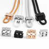 Cerradura de cord&oacute;n de metal, tap&oacute;n de cord&oacute;n de resorte de aleaci&oacute;n de zinc de 2 orificios, revestimiento resistente personalizado para cuerda de portatrajes