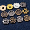 Bouton m&eacute;tallique en alliage de Zinc, 2 trous, 4 trous, 15mm, pour chemise, veste, pull, Stock d'usine