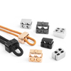 Cerradura de cord&oacute;n de metal, tap&oacute;n de cord&oacute;n de resorte de aleaci&oacute;n de zinc de 2 orificios, revestimiento resistente personalizado para cuerda de portatrajes