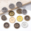 Bouton m&eacute;tallique en alliage de Zinc, 2 trous, 4 trous, 15mm, pour chemise, veste, pull, Stock d'usine